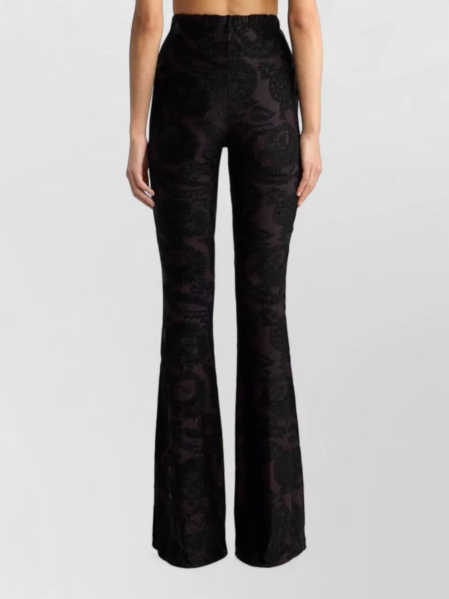 Etro High-Rise Flared Paisley-Jacquard Trousers