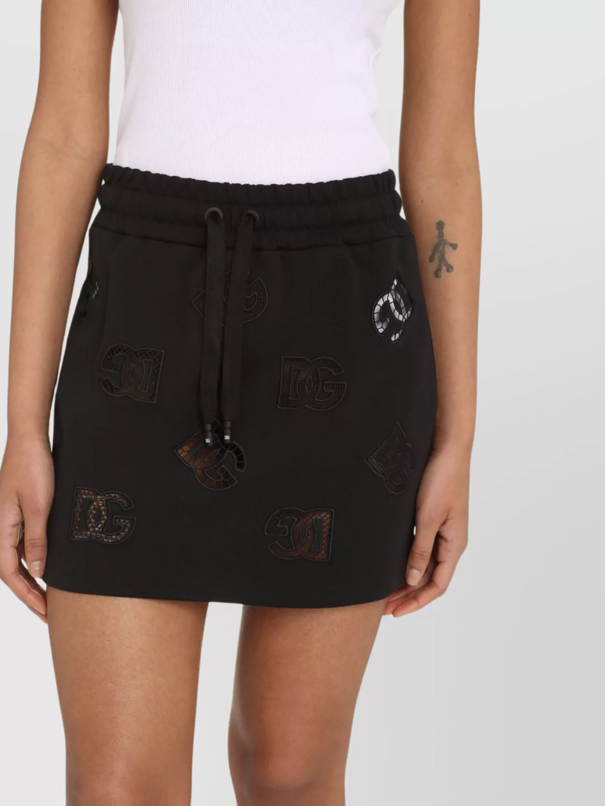 Dolce&Gabbana Drawstring Waist Mini Skirt Featuring Pockets