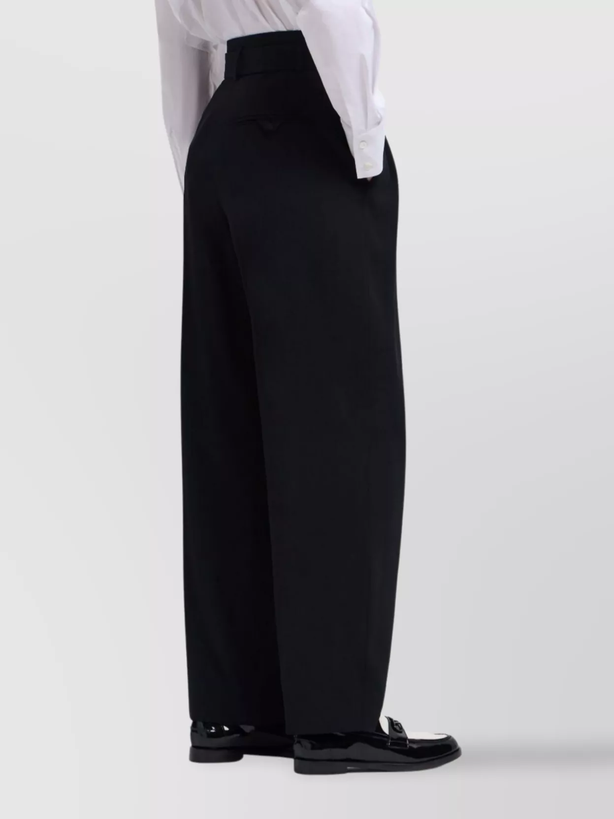 Emporio Armani High Waist Pleated Trousers With Wide Leg