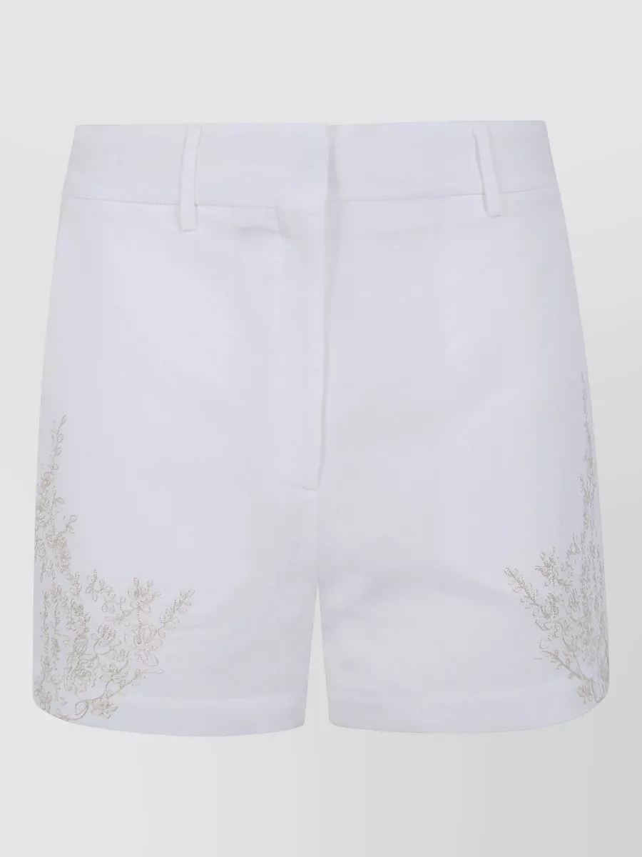 Semicouture Embroidered Cropped Shorts