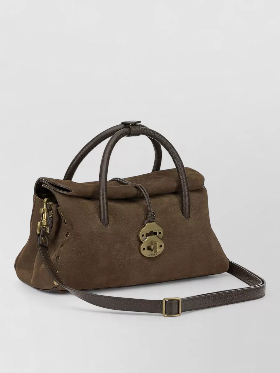 Zanellato Leather Studded Shoulder Bag