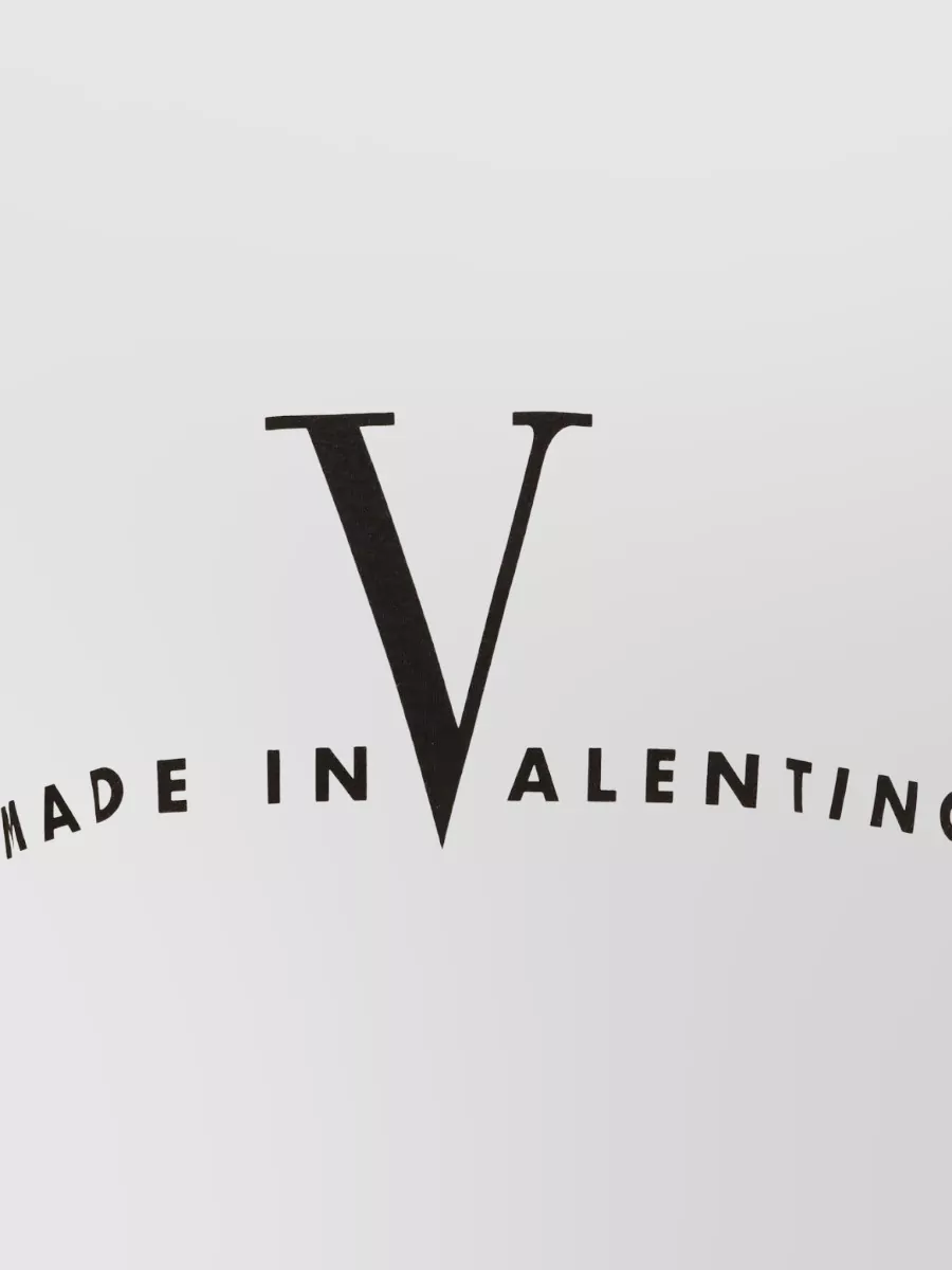 Valentino Garavani  Cotton T-shirt With Made In  Print In Nude