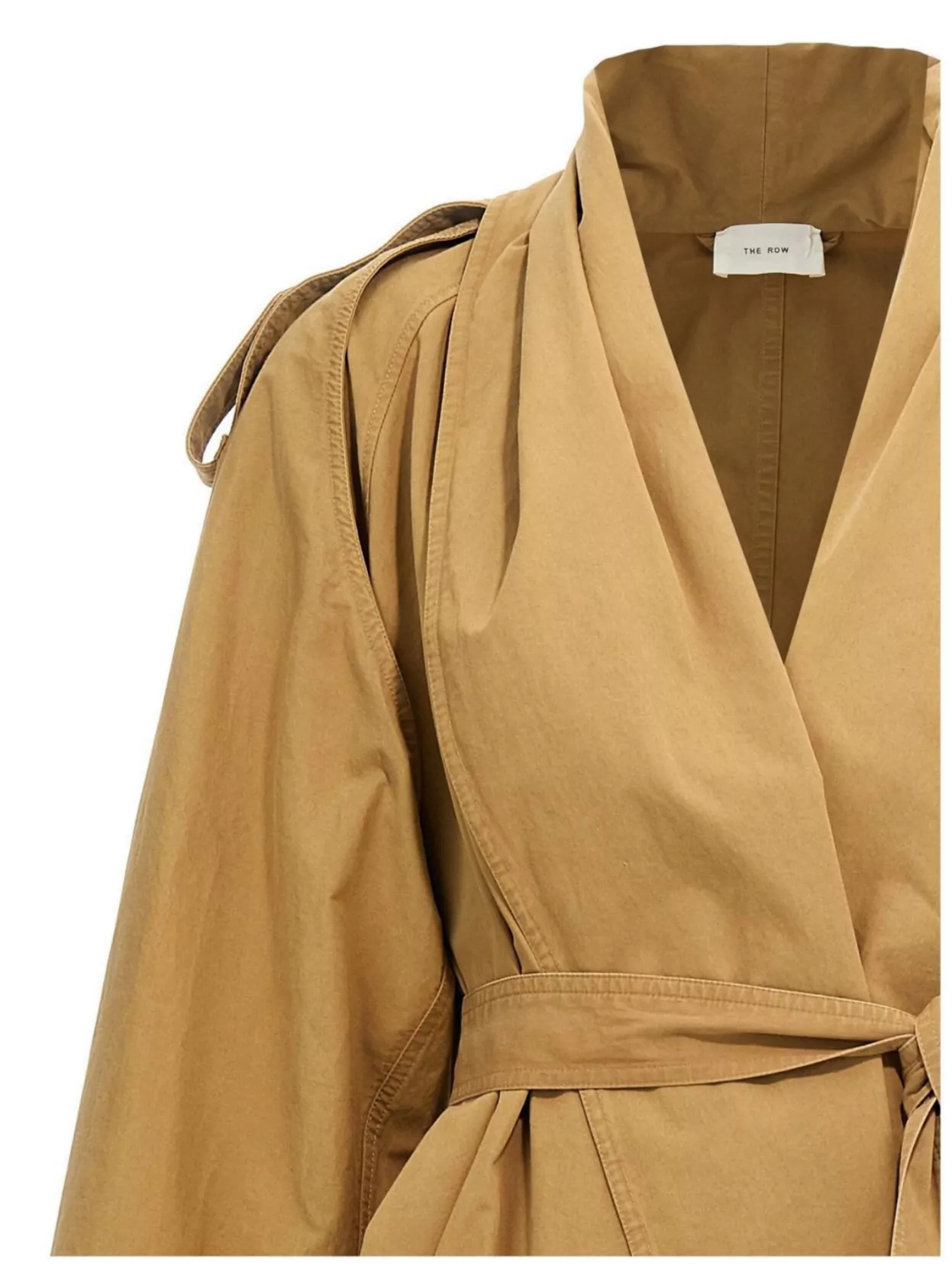 The Row Belted Long Trench Coat With Epaulettes And Storm Flap