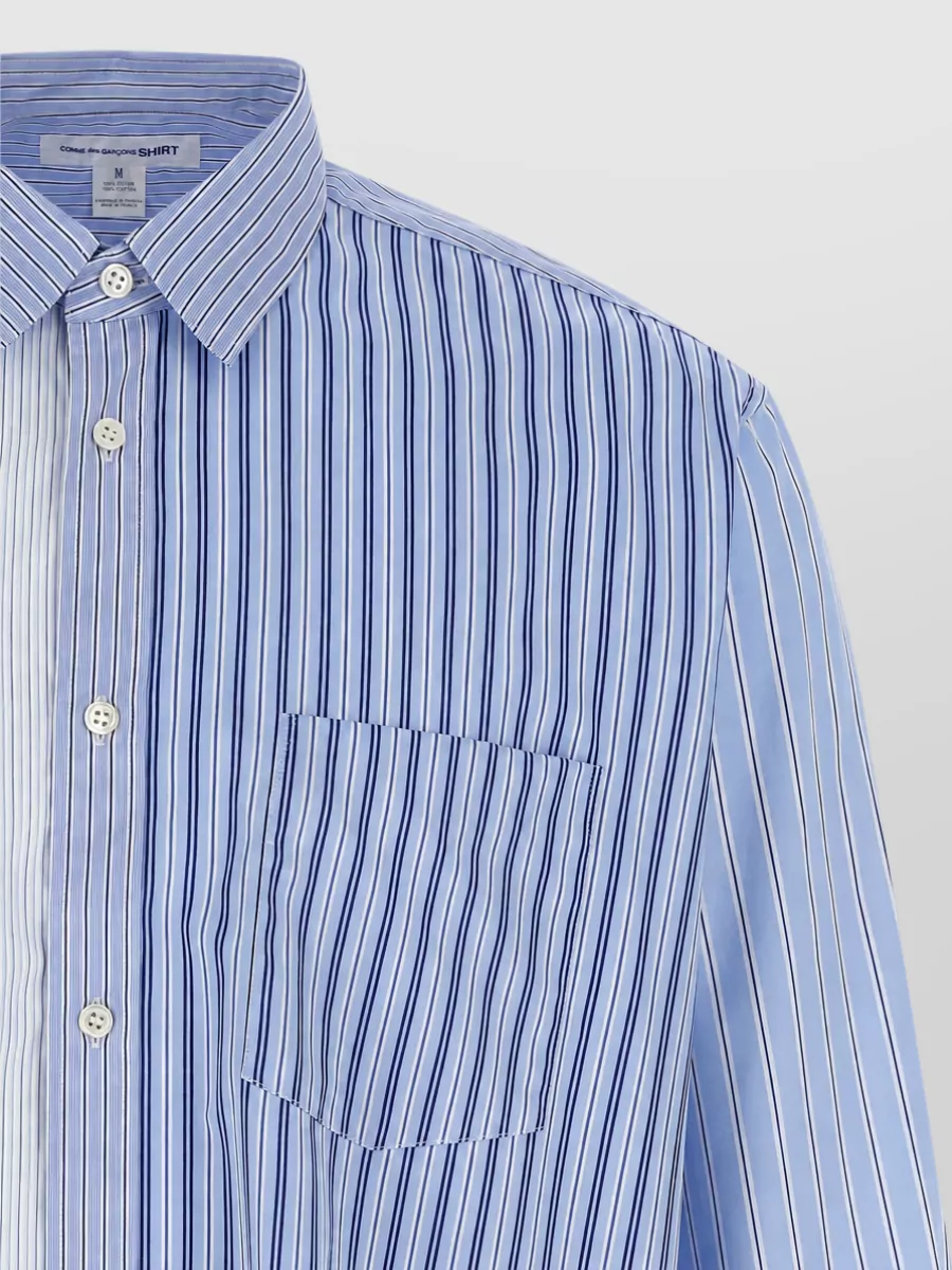 Comme des Garçons Striped patchwork shirt