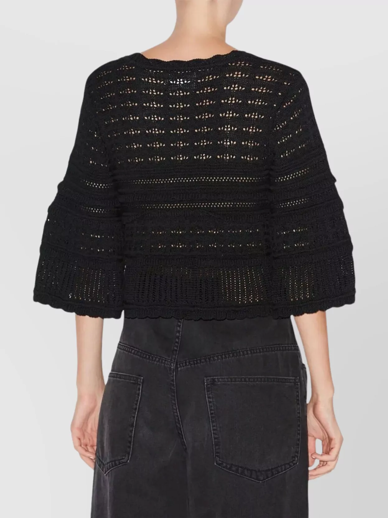 Isabel Marant Étoile Bell Sleeve Crochet Knit Pullover