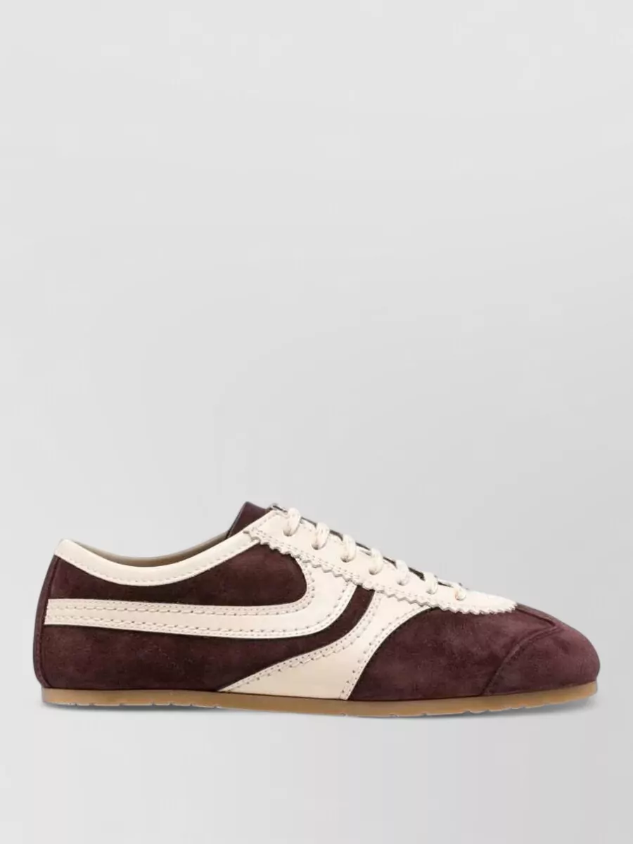 Dries Van Noten Leather Paneled Low-Top Sneakers