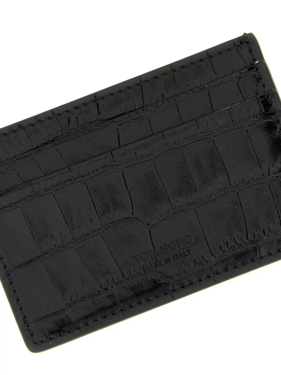 Tom Ford Crocodile Texture Leather Slim Card Holder