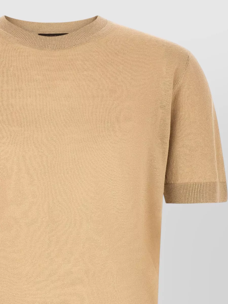 Zanone Linen Cotton Crewneck Short-Sleeve Sweater