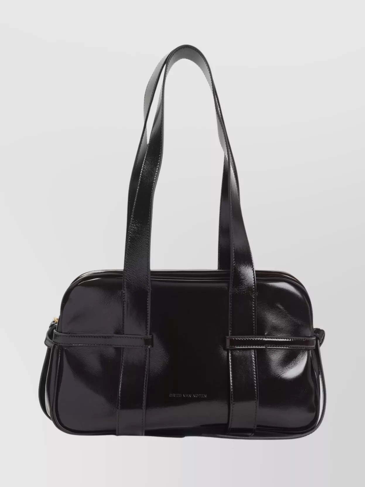 Dries Van Noten Ruby Red Leather Medium Bowling Shoulder Bag