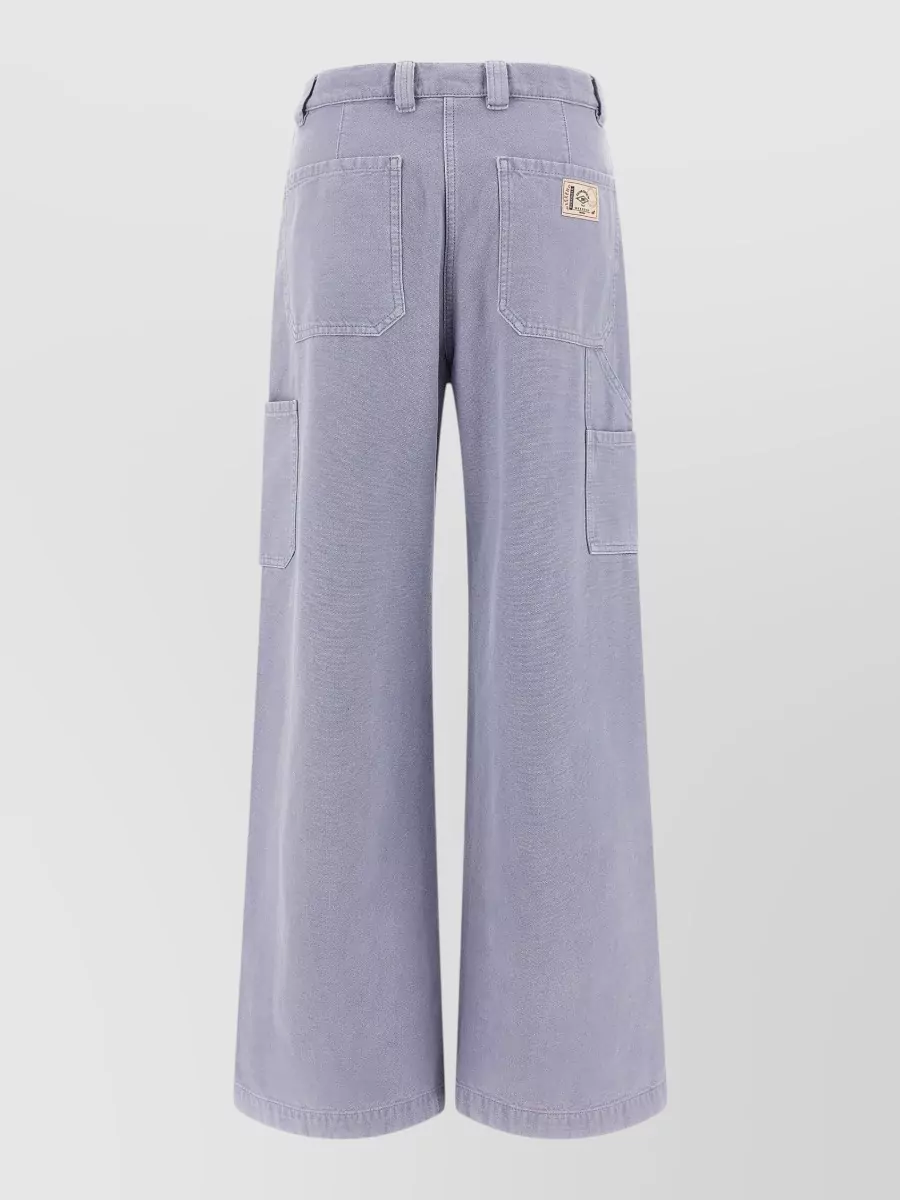Weekend Max Mara Cotton Wide-Leg Mid-Rise Trousers