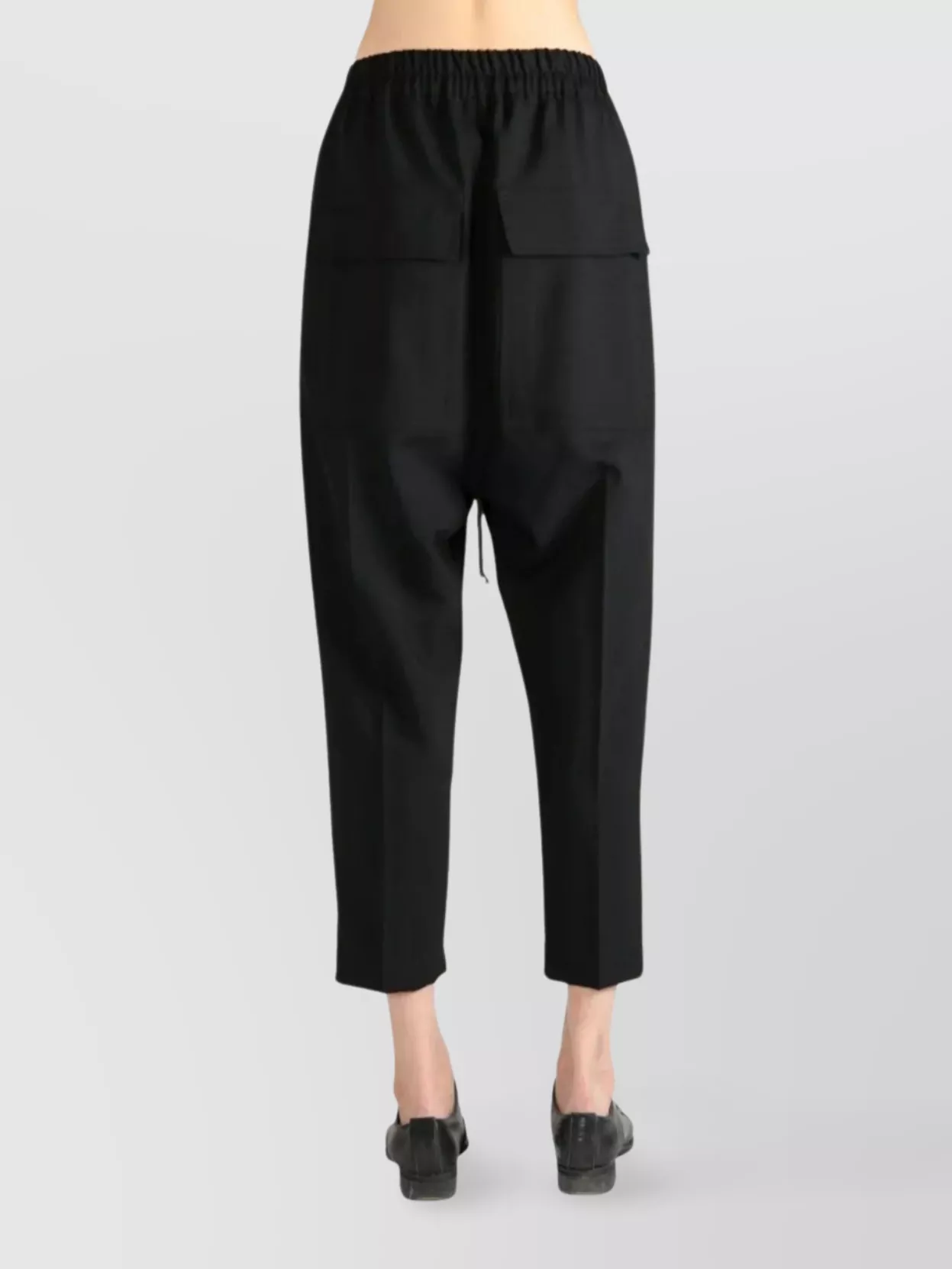 Rick Owens Cropped Straight Leg Wool Trousers