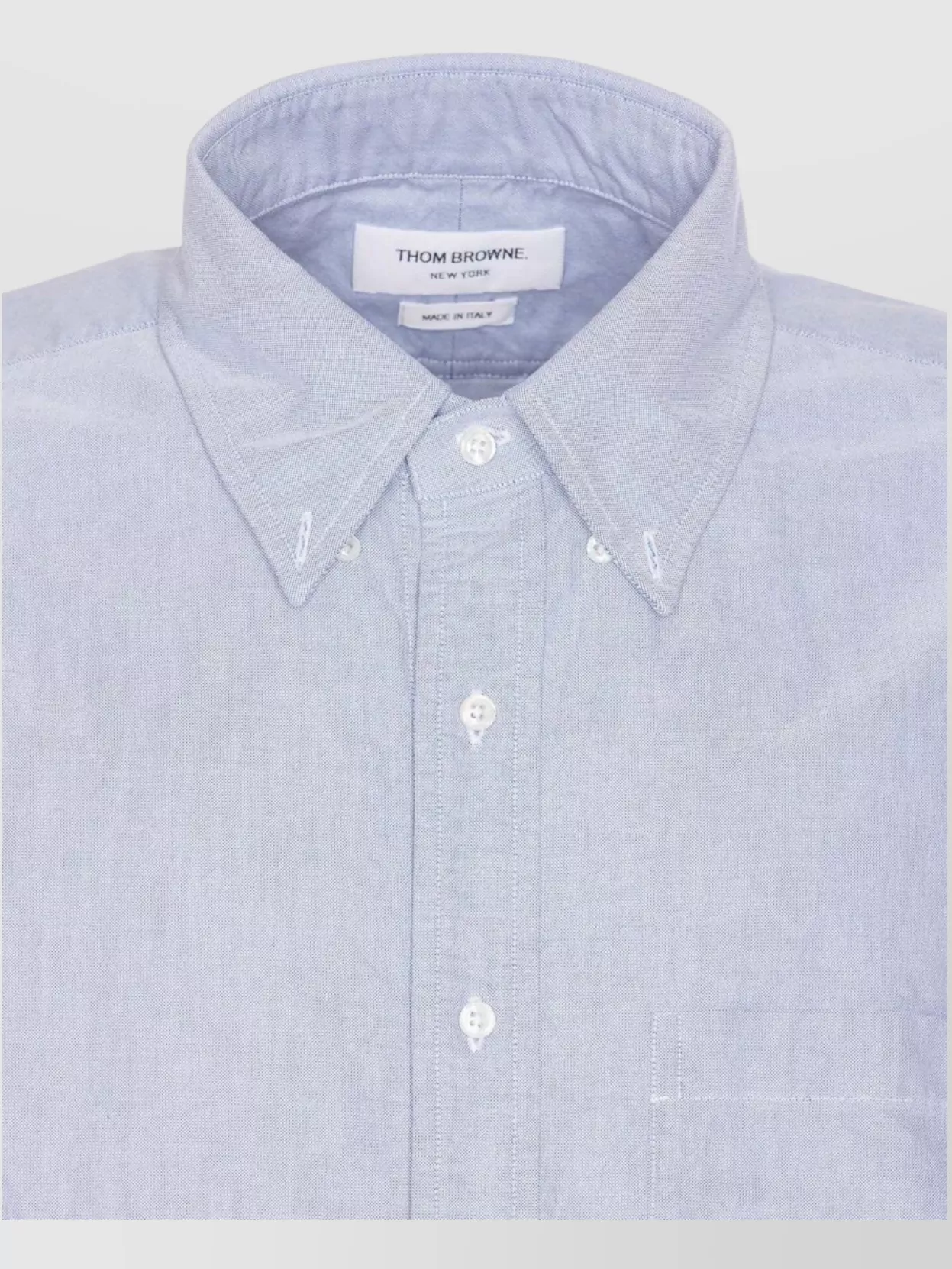 THOM BROWNE III SHIRT WITH BUTTON-DOWN COLLAR AND FRONT POCKET