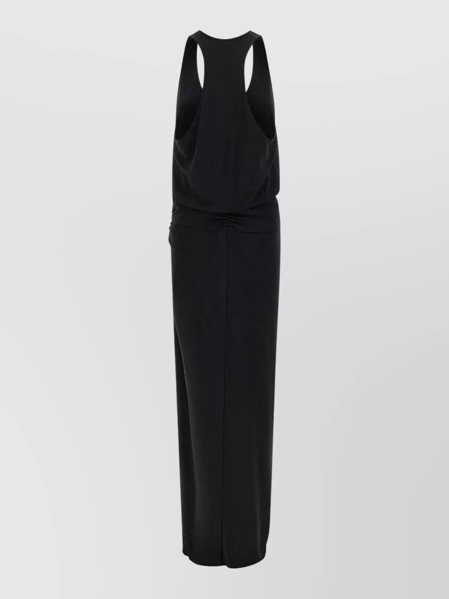 The Andamane Juno Maxi Dress Ruched Scoop Neckline In Black