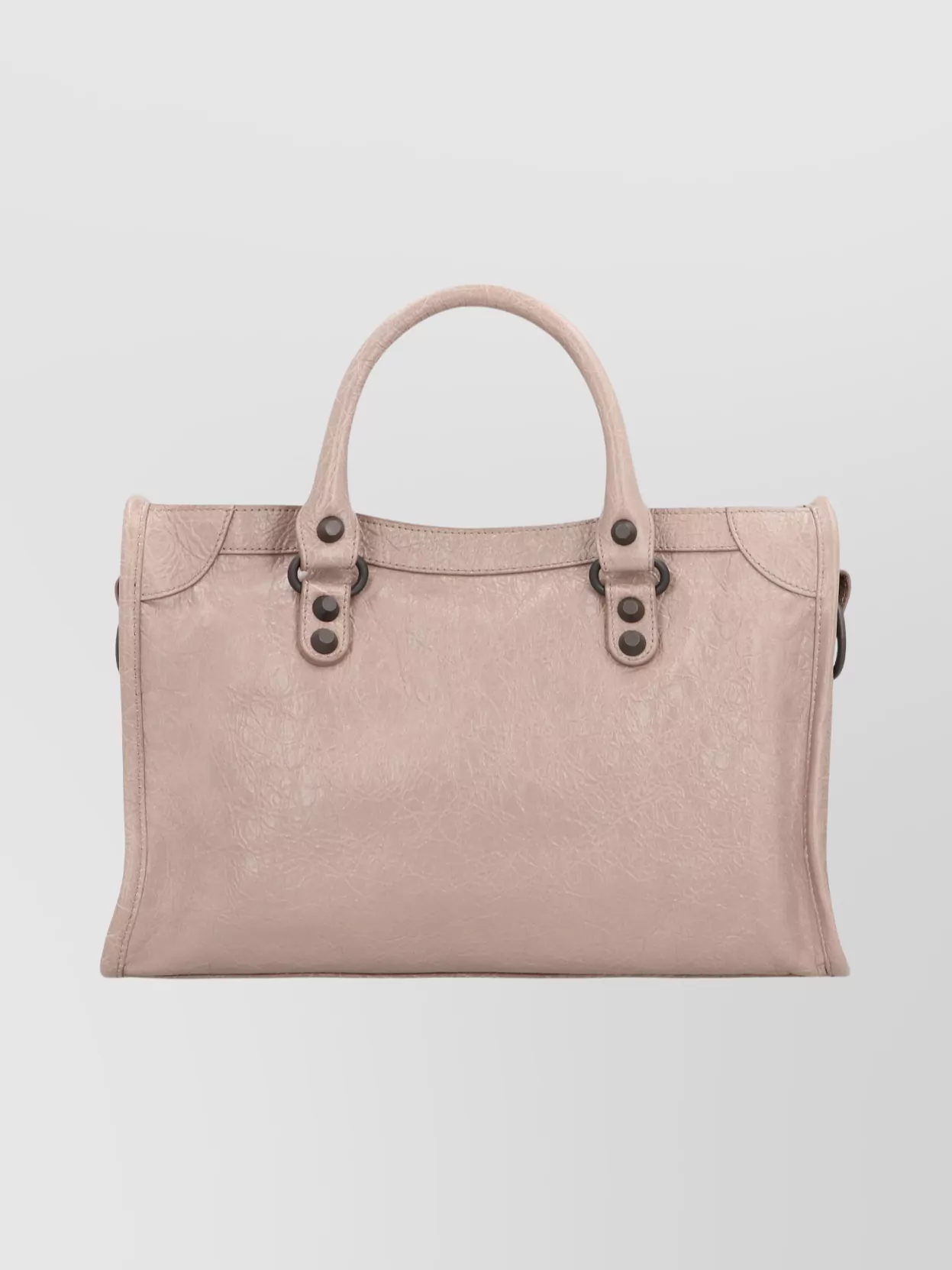 Balenciaga Studded Shoulder Bag With Textured Finish And Top Handle