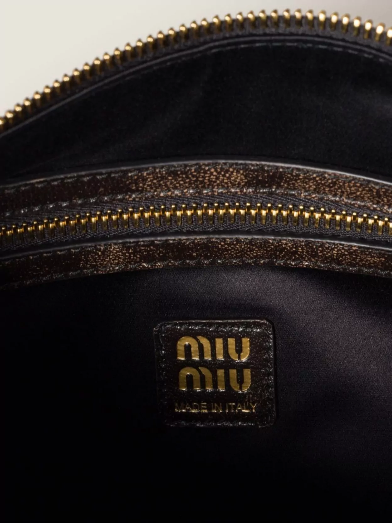 Miu Miu Zip Front Gold Side Top Handle