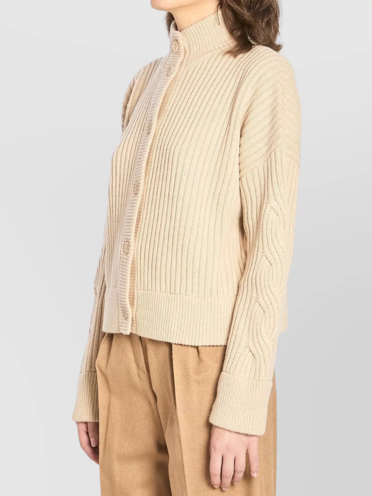 Max Mara Ribbed Wool And Cashmere Cardigan