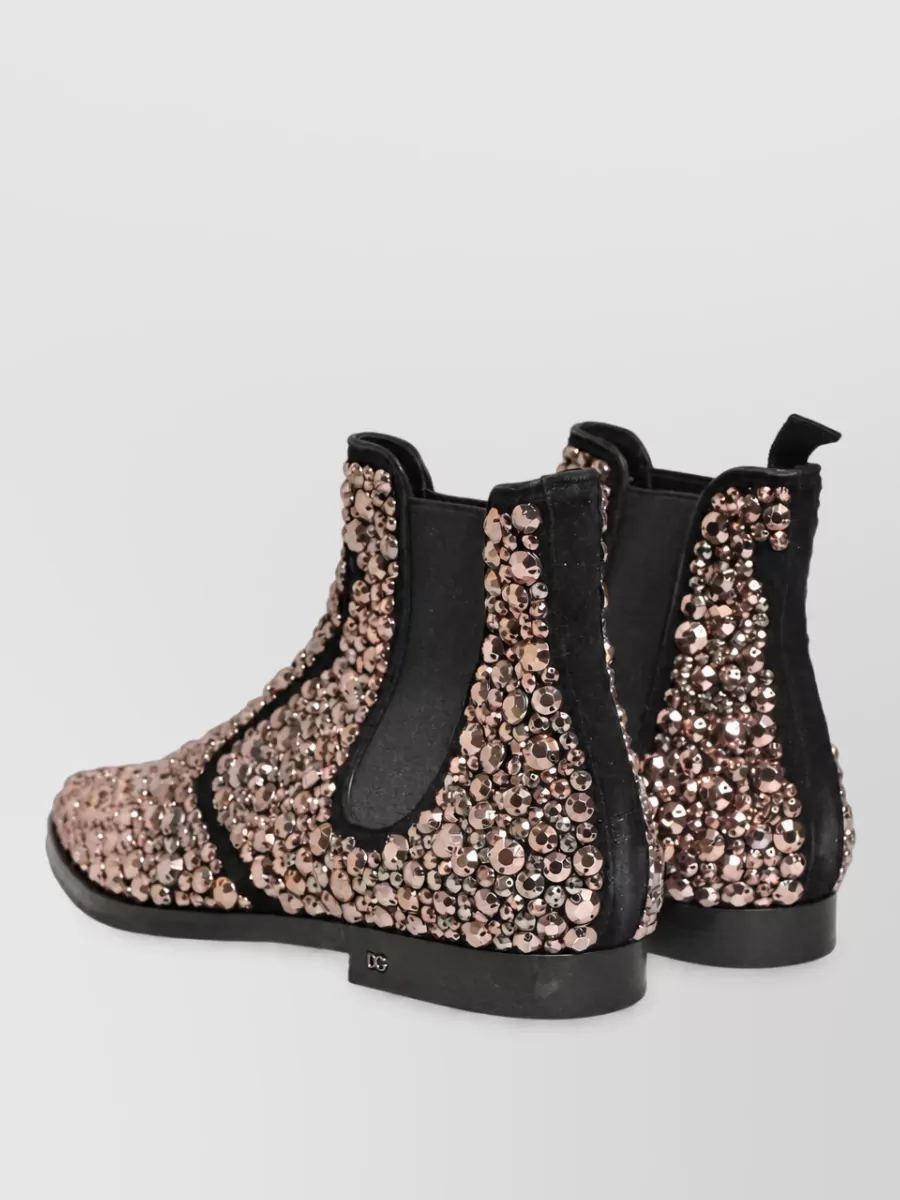 Dolce&Gabbana leather embellished chelsea ankle boots