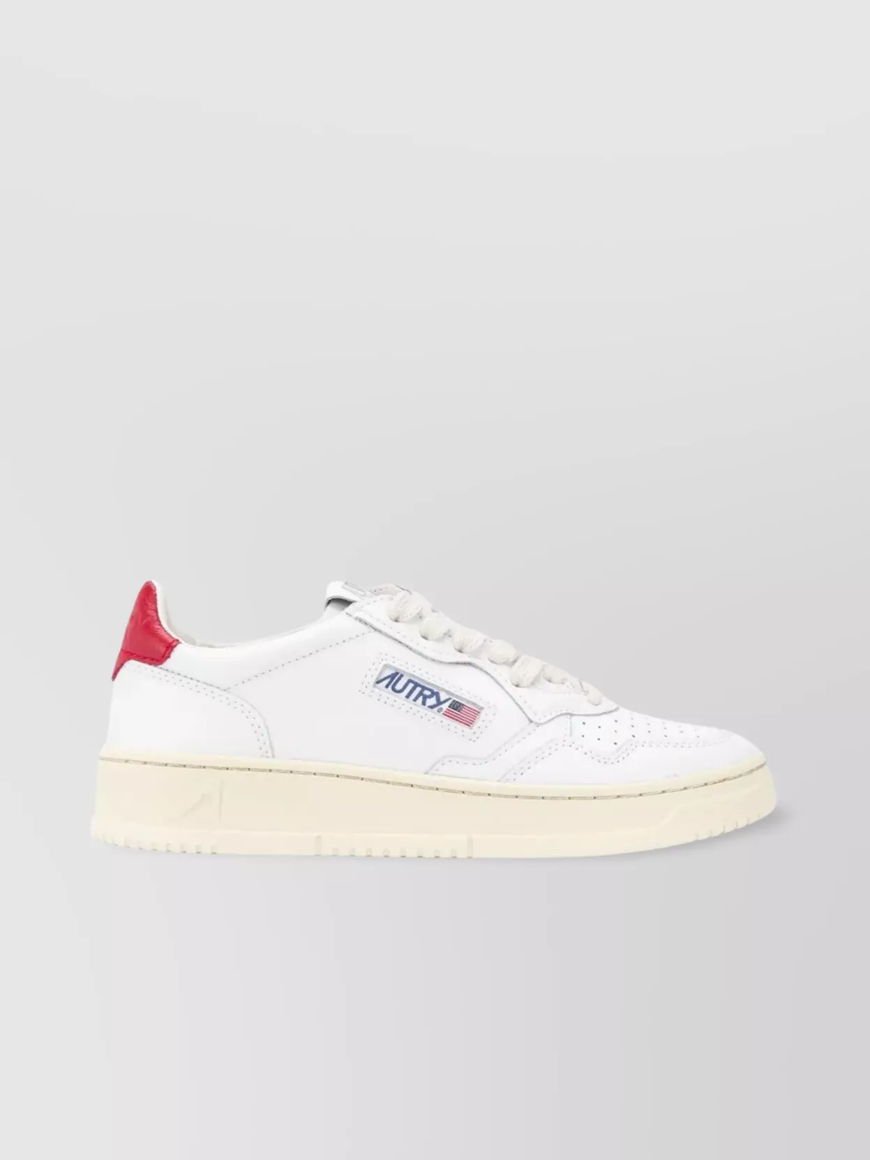 Autry Low Top Leather Sneakers With Perforated Sole