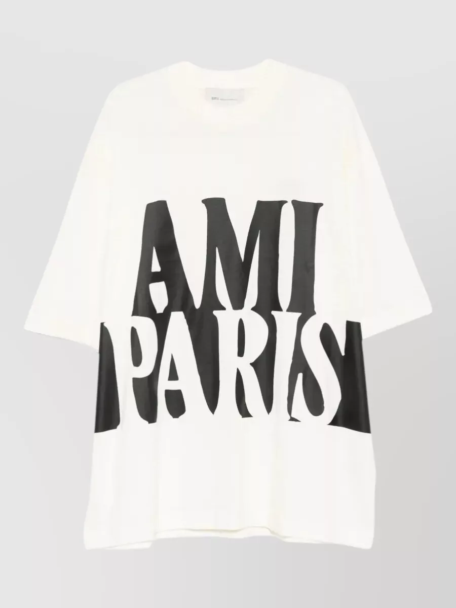 Ami Paris Cotton oversized short-sleeve printed t-shirt