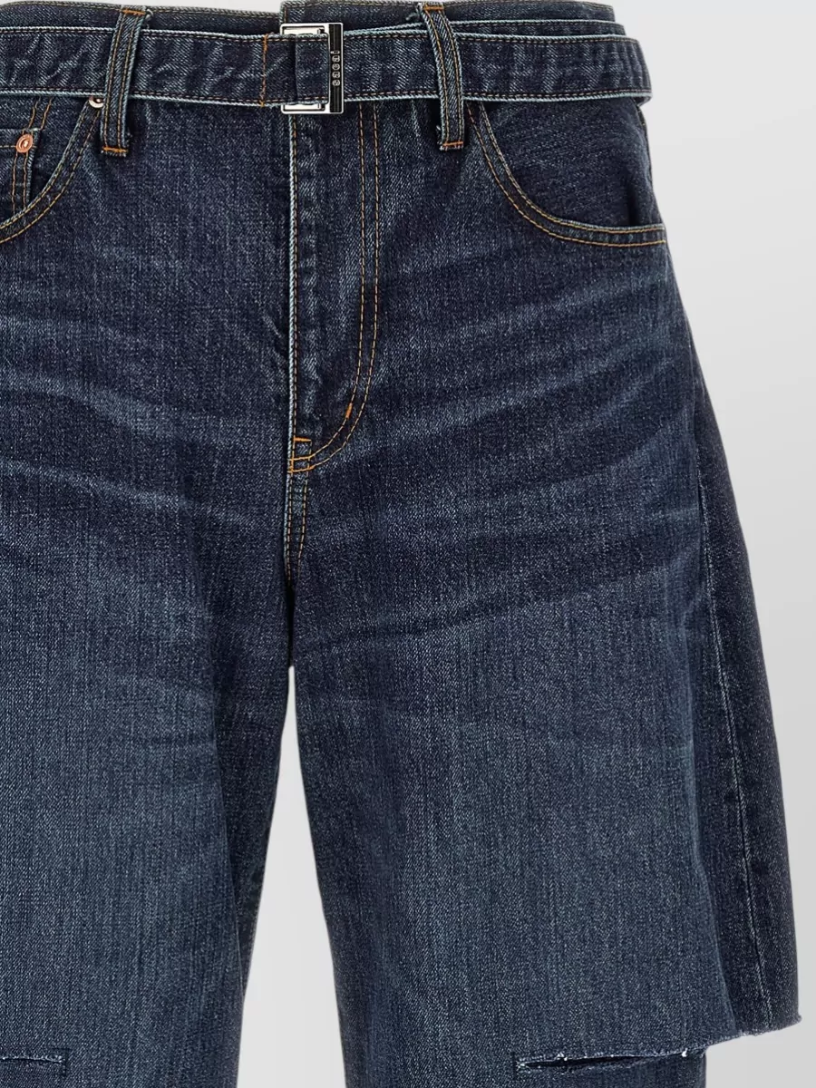 Sacai Straight-Leg Cutout Denim Jeans
