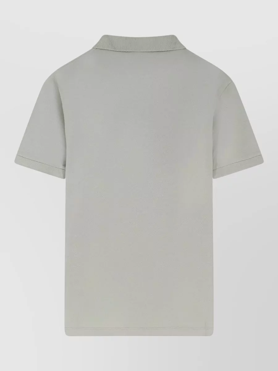 Stone Island Cotton Polo Shirt Straight Cut Short Sleeves