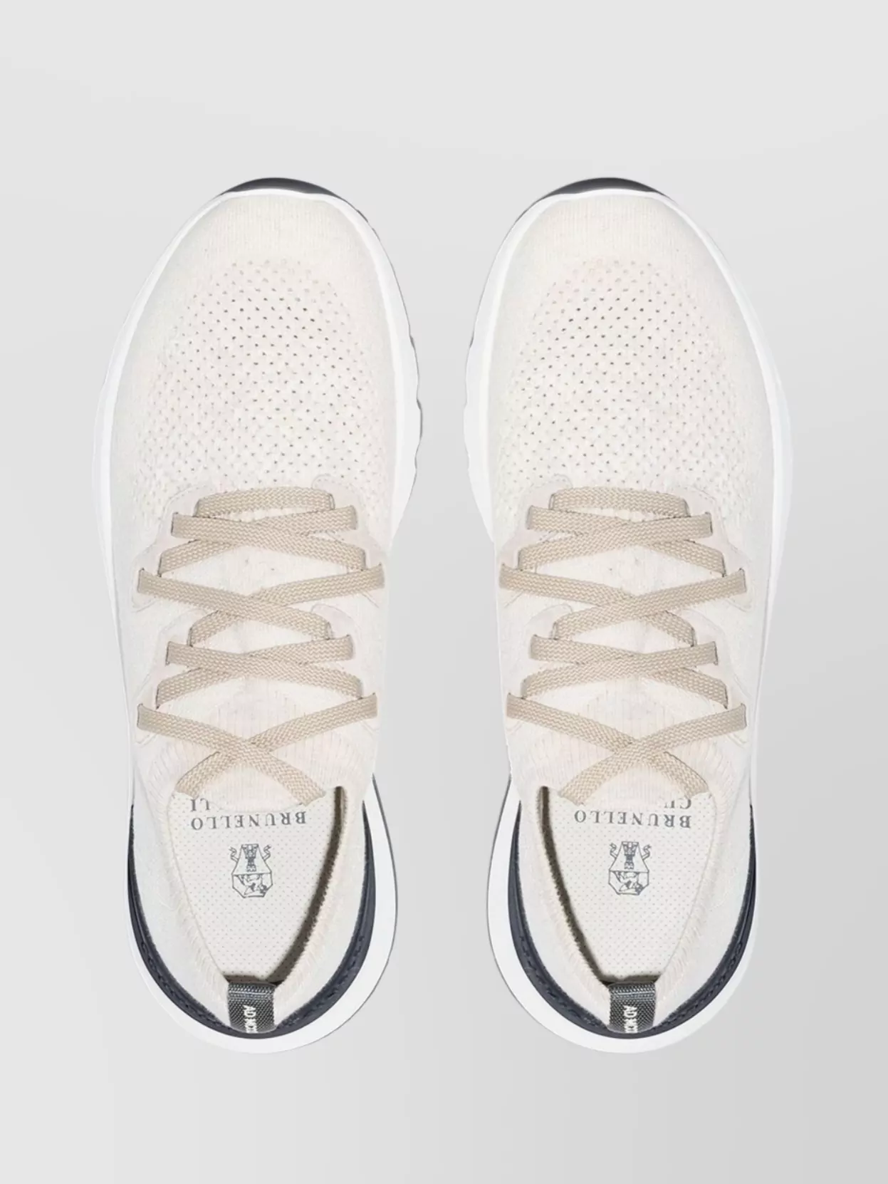 Brunello Cucinelli Ivory Chiné Knit Runners In Neutral