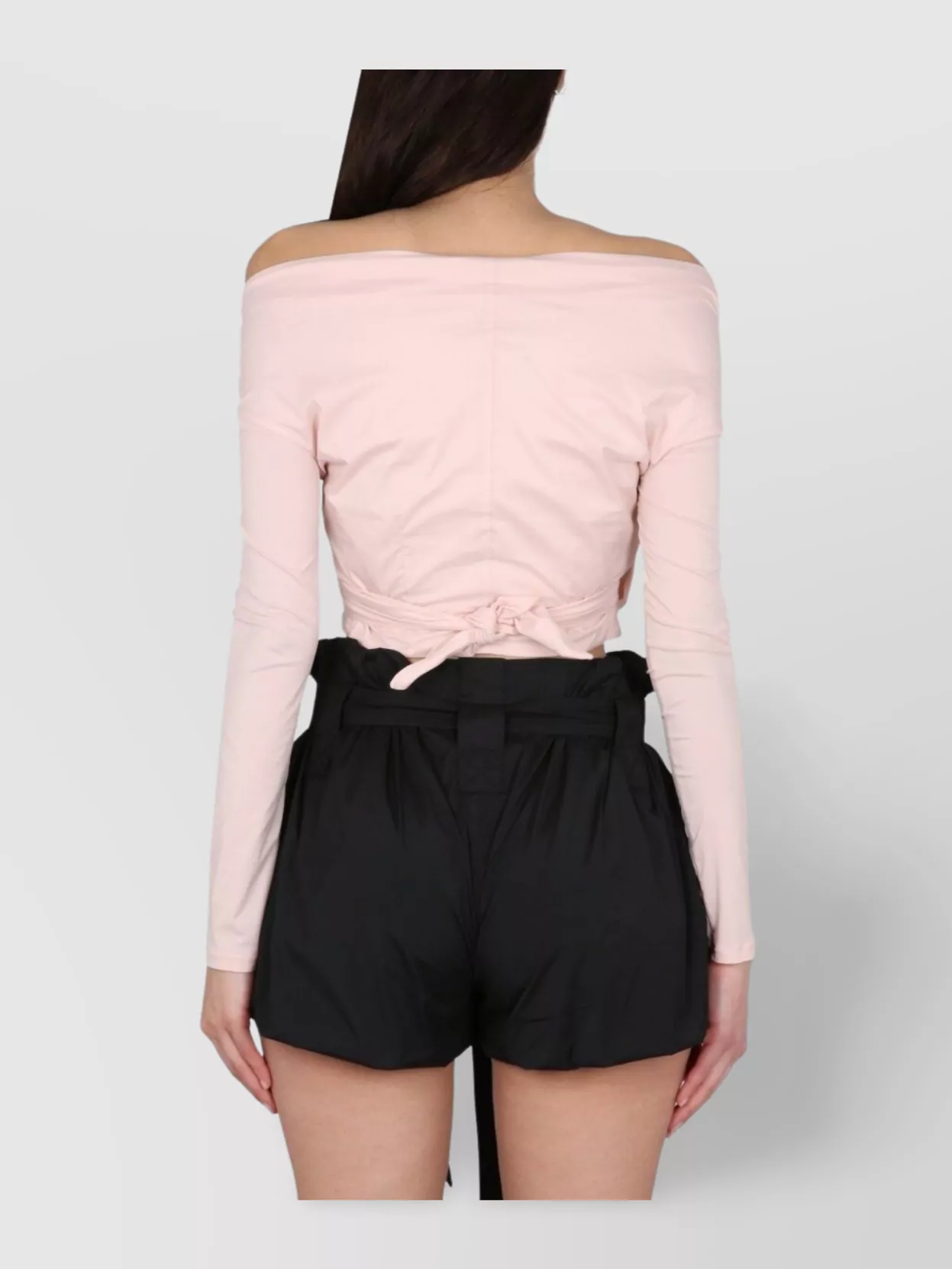Shop Philosophy Wrap Detail Off-shoulder Crop Top
