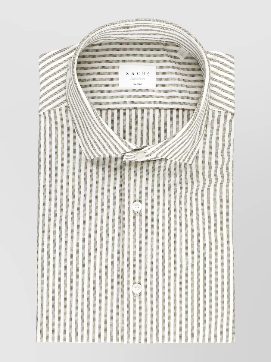 Xacus striped long-sleeve shirt