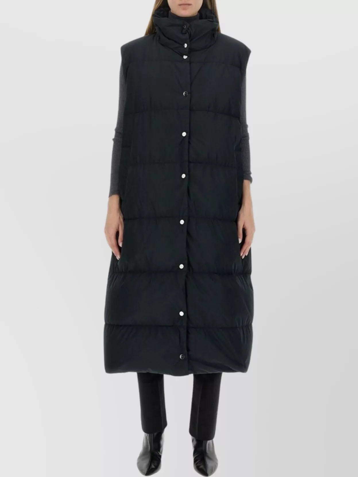 Max Mara Long Padded Sleeveless High Neck Jacket