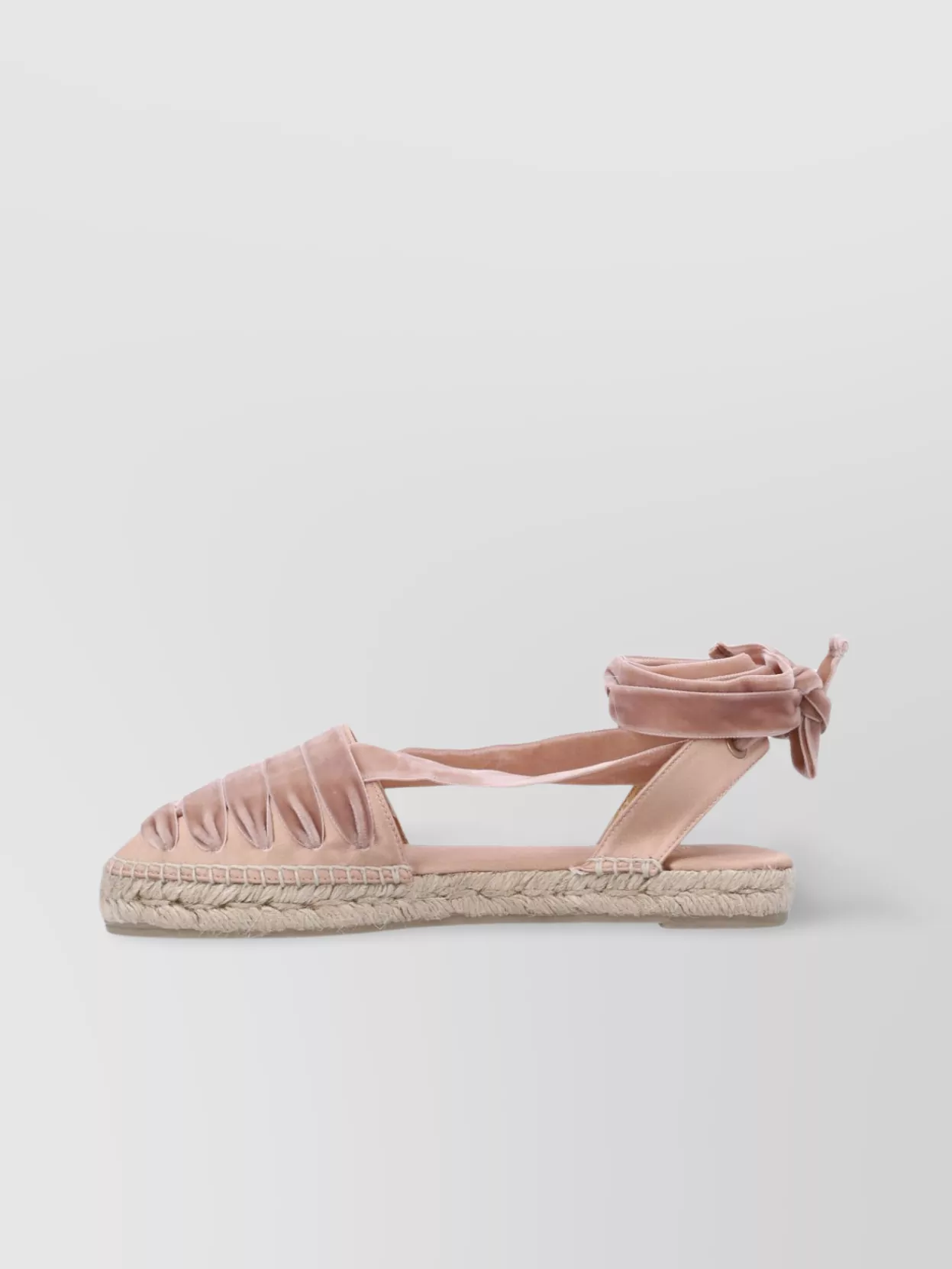 Castaã±er Velvet Ruched Espadrilles Open Sides