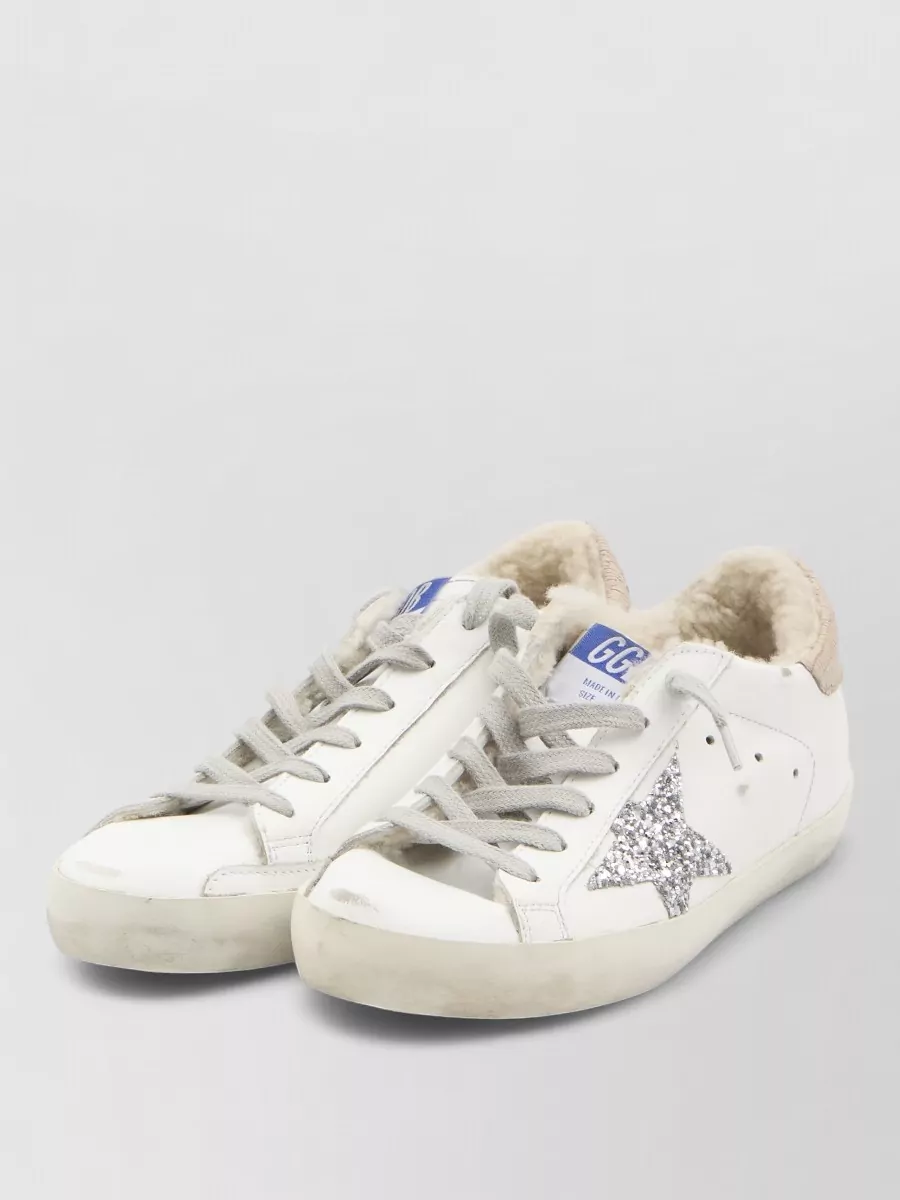 Golden Goose Vintage Sneakers With Glitter Star And Lizard Tab
