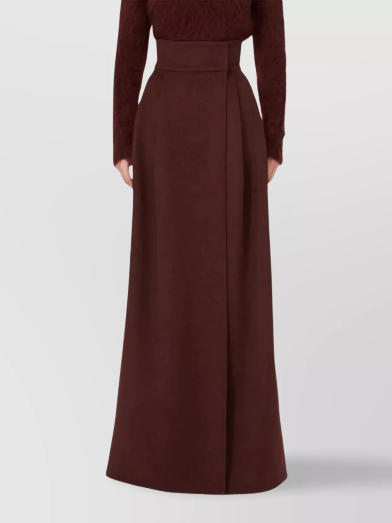 Max Mara High Waist Pleated Long Skirt In Red