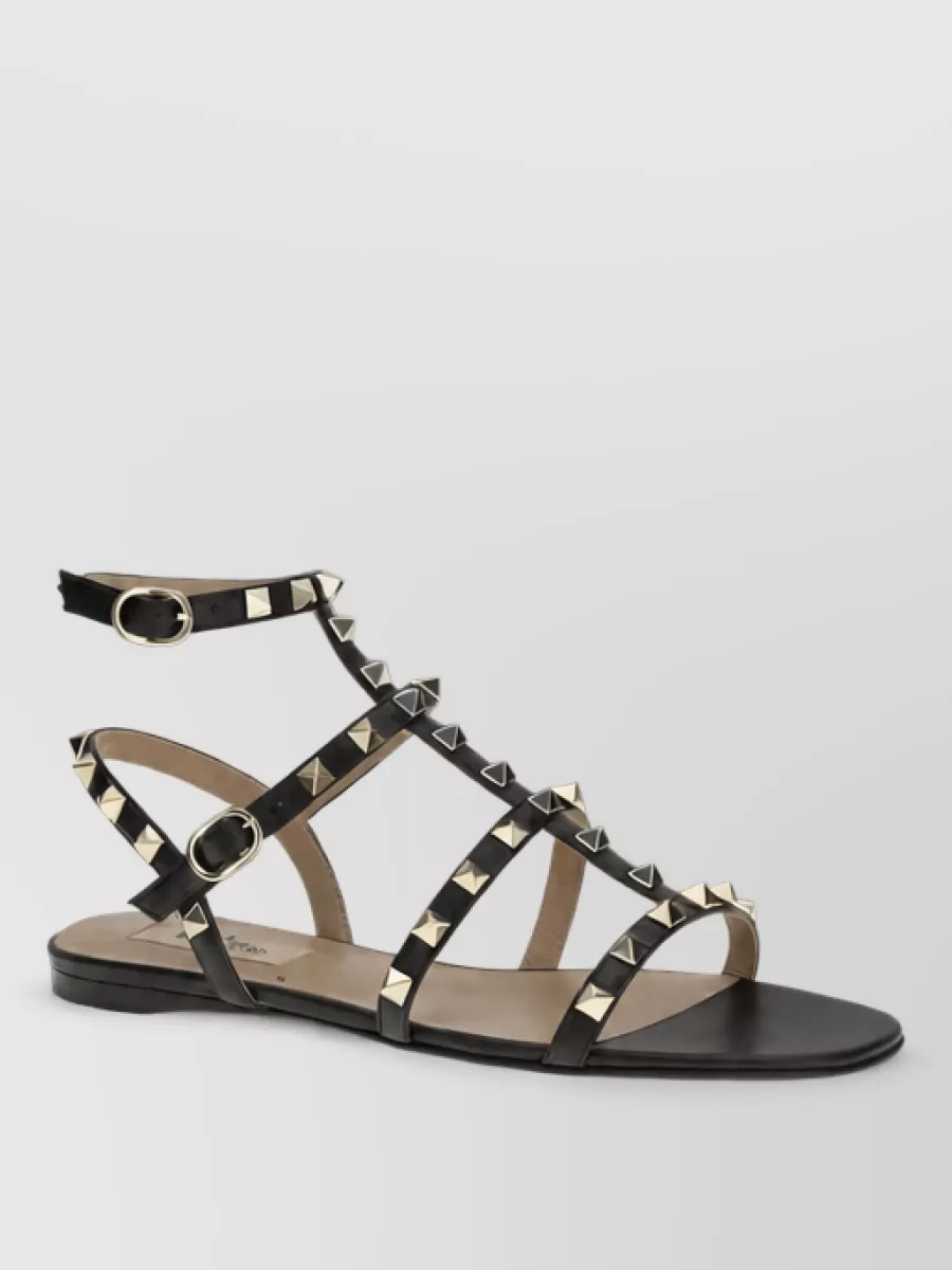 Valentino Garavani leather rockstud flat sandals