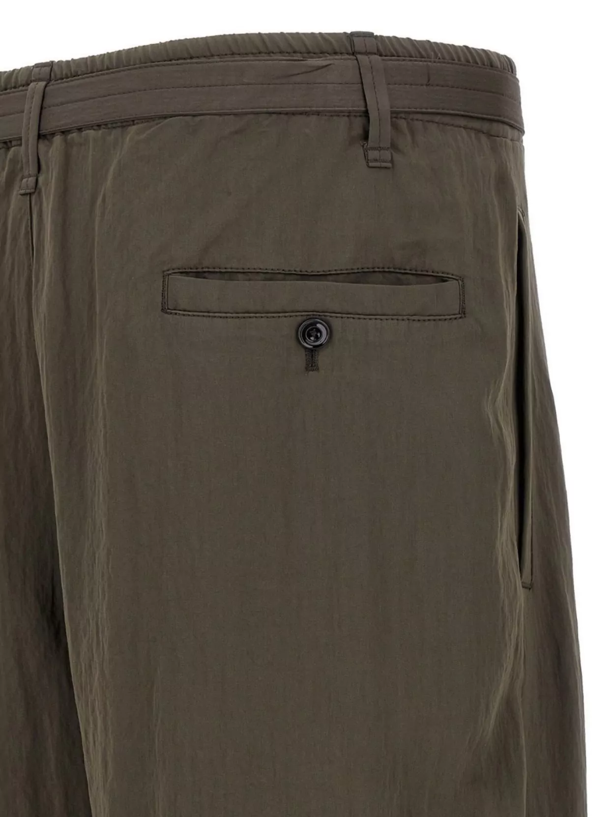 Lemaire Pleated Waistband Trousers With Practical Pockets In Brown
