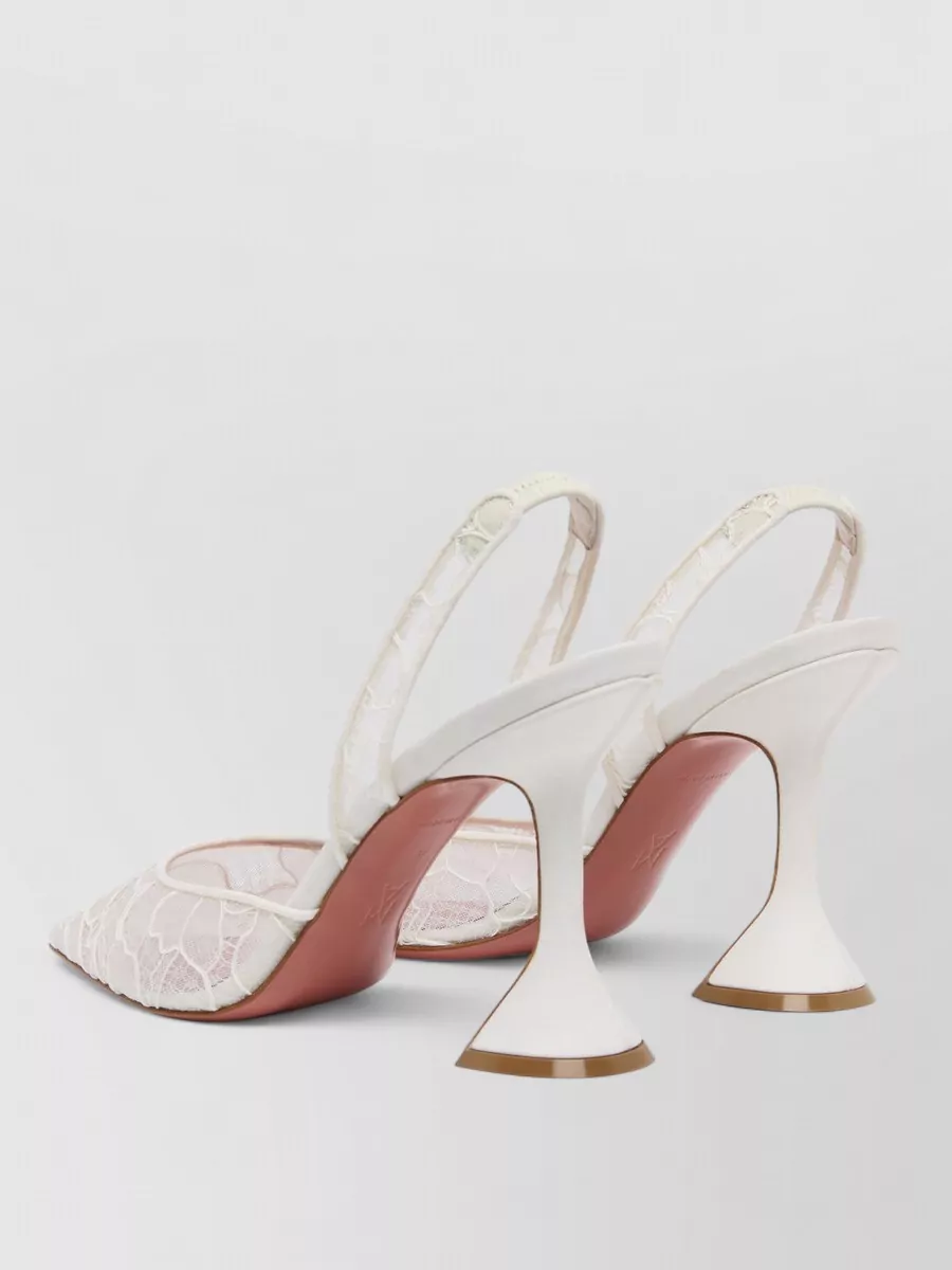 Amina Muaddi Lace Slingback Pumps