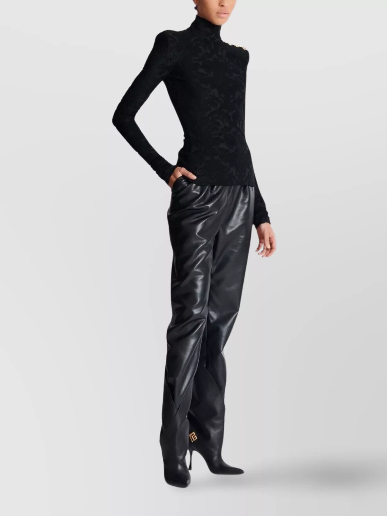 Balmain Buttoned Shoulder Sleeve Top