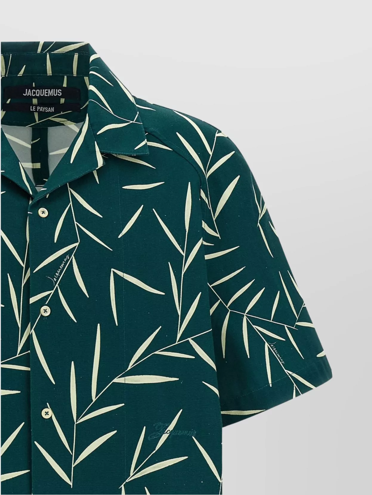 Jacquemus Leaf Print Short Sleeve Shirt With Pocket