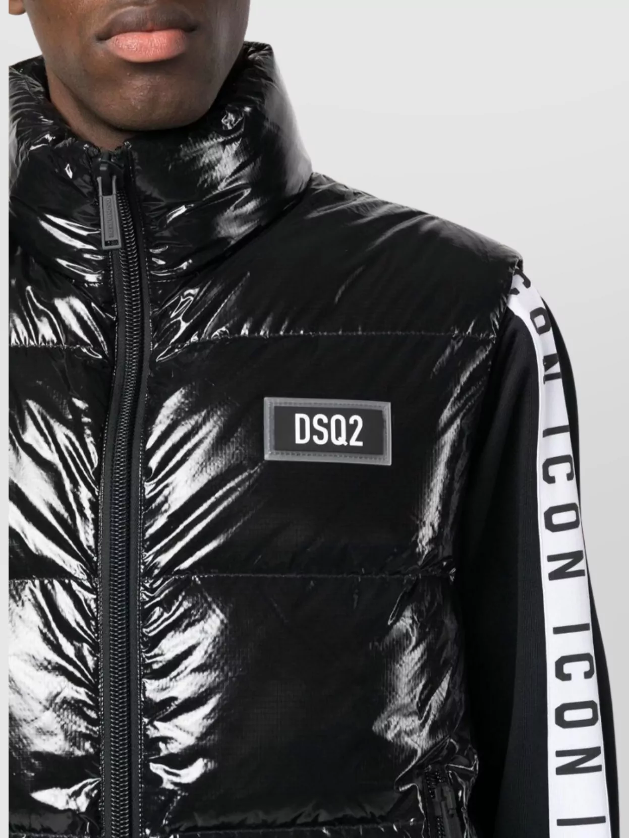 Dsquared2 High Neck Sleeveless Jacket Side Pockets