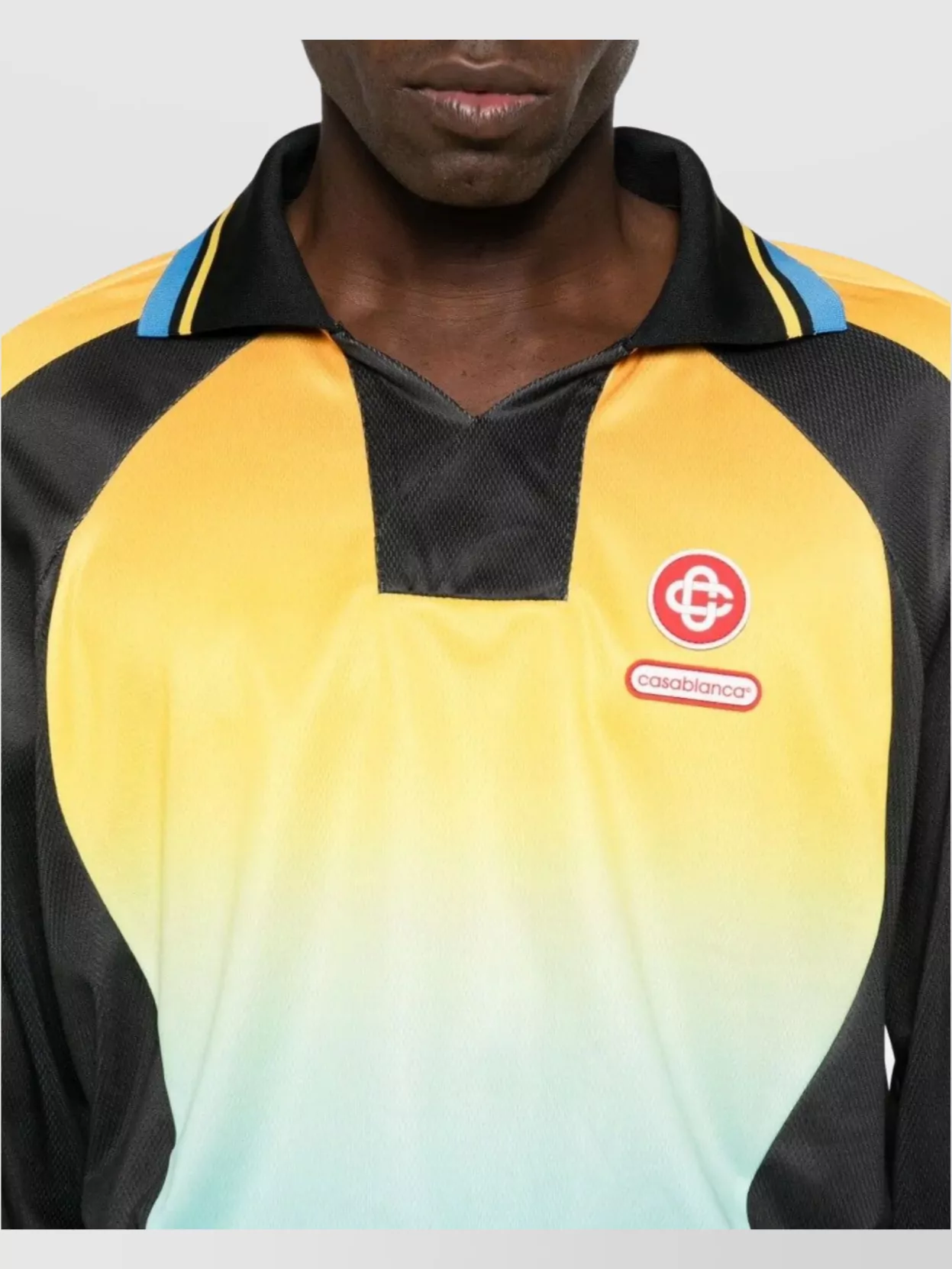 Casablanca Long Sleeve Gradient Football Polo Shirt