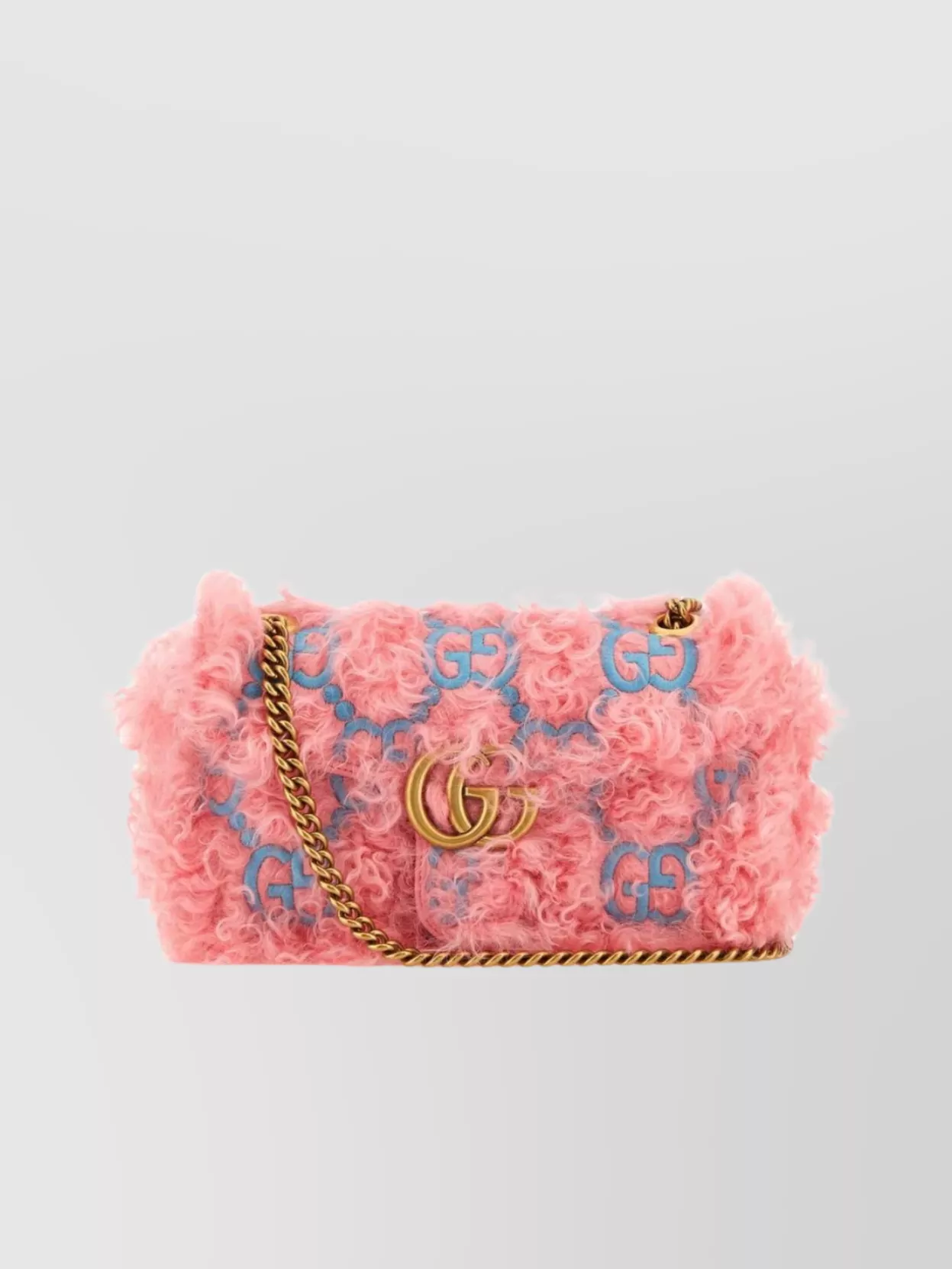 Shop Gucci Small Gg Marmont Shoulder Bag With Embroidered Fabric In Pink