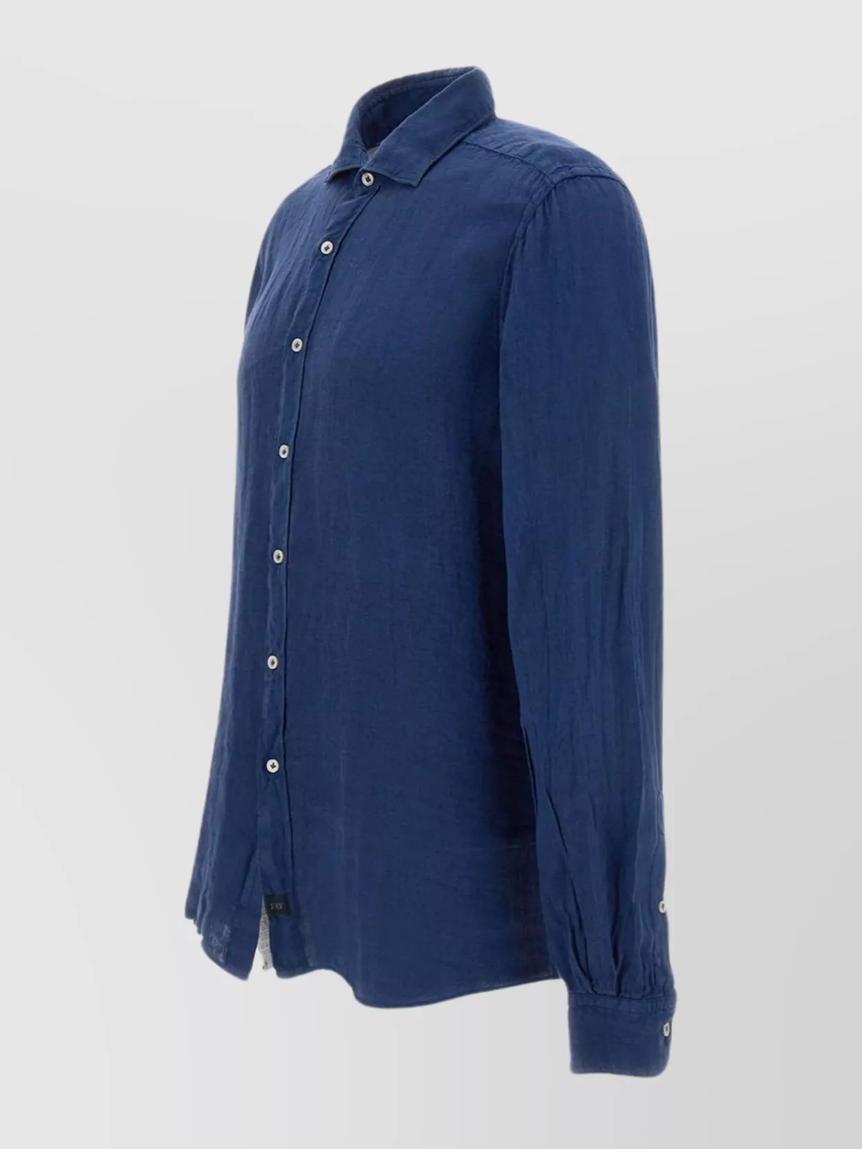 Shop Fay Linen Shirt With Button-down Collar And Cuffs