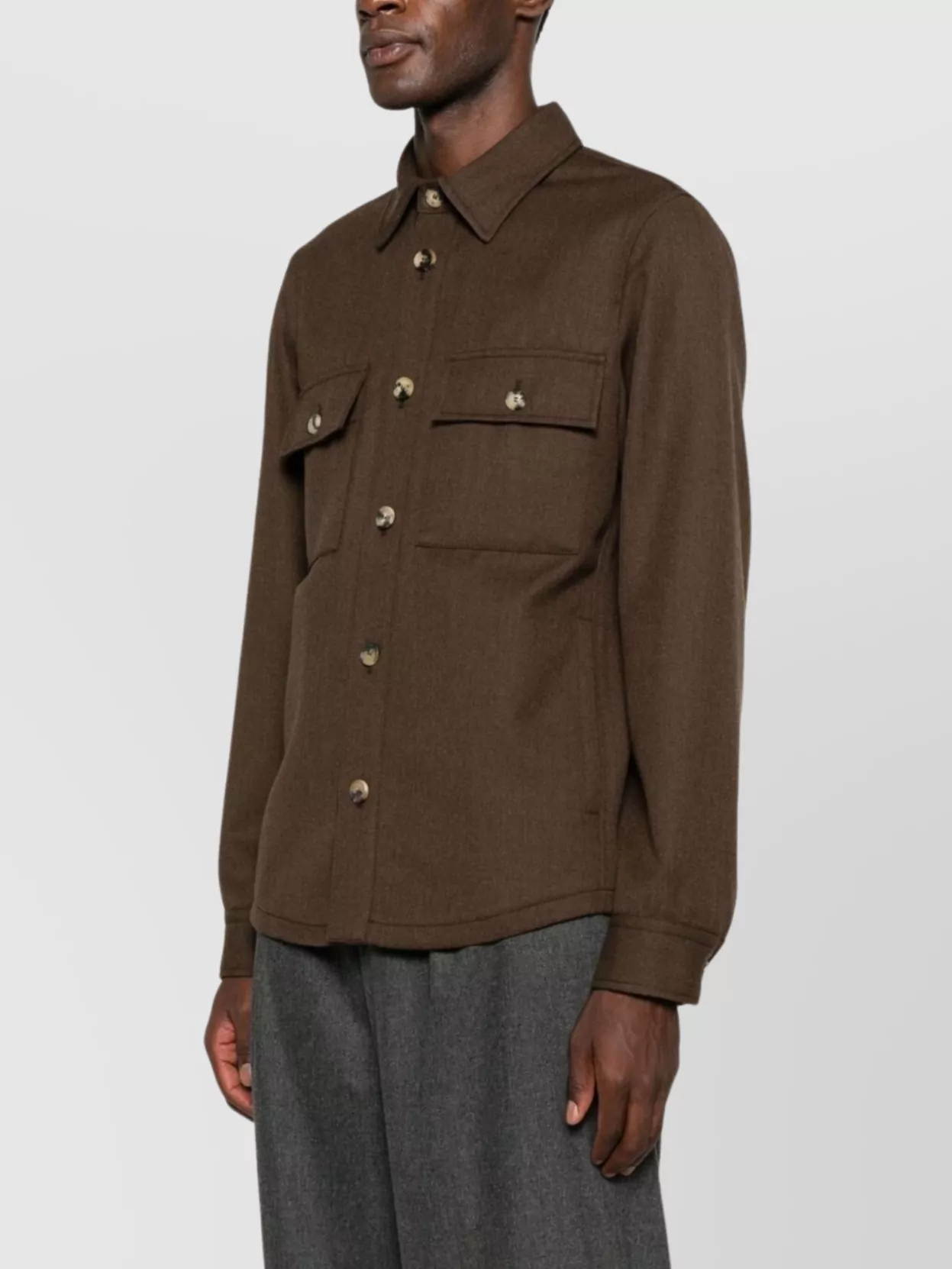 Jacob Cohen Wool Shirt Jacket With Long Sleeves And Collar