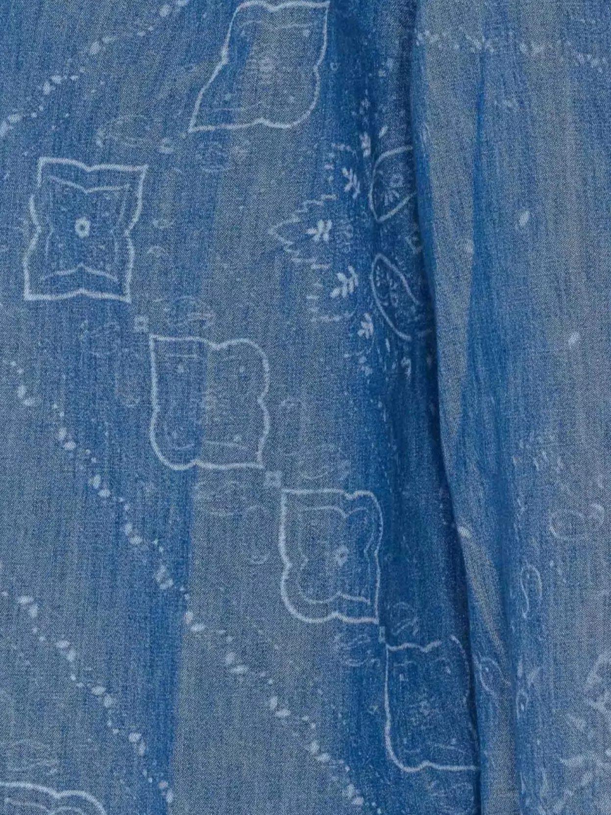 Pinko Crewneck Denim Shirt Bandana Print