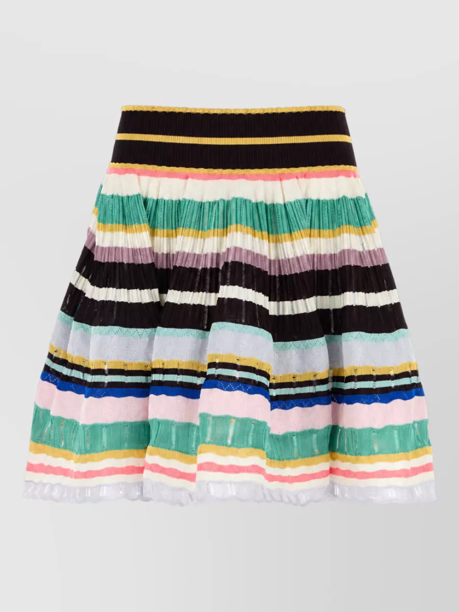 Alaïa Embroidered Pleated Skirt