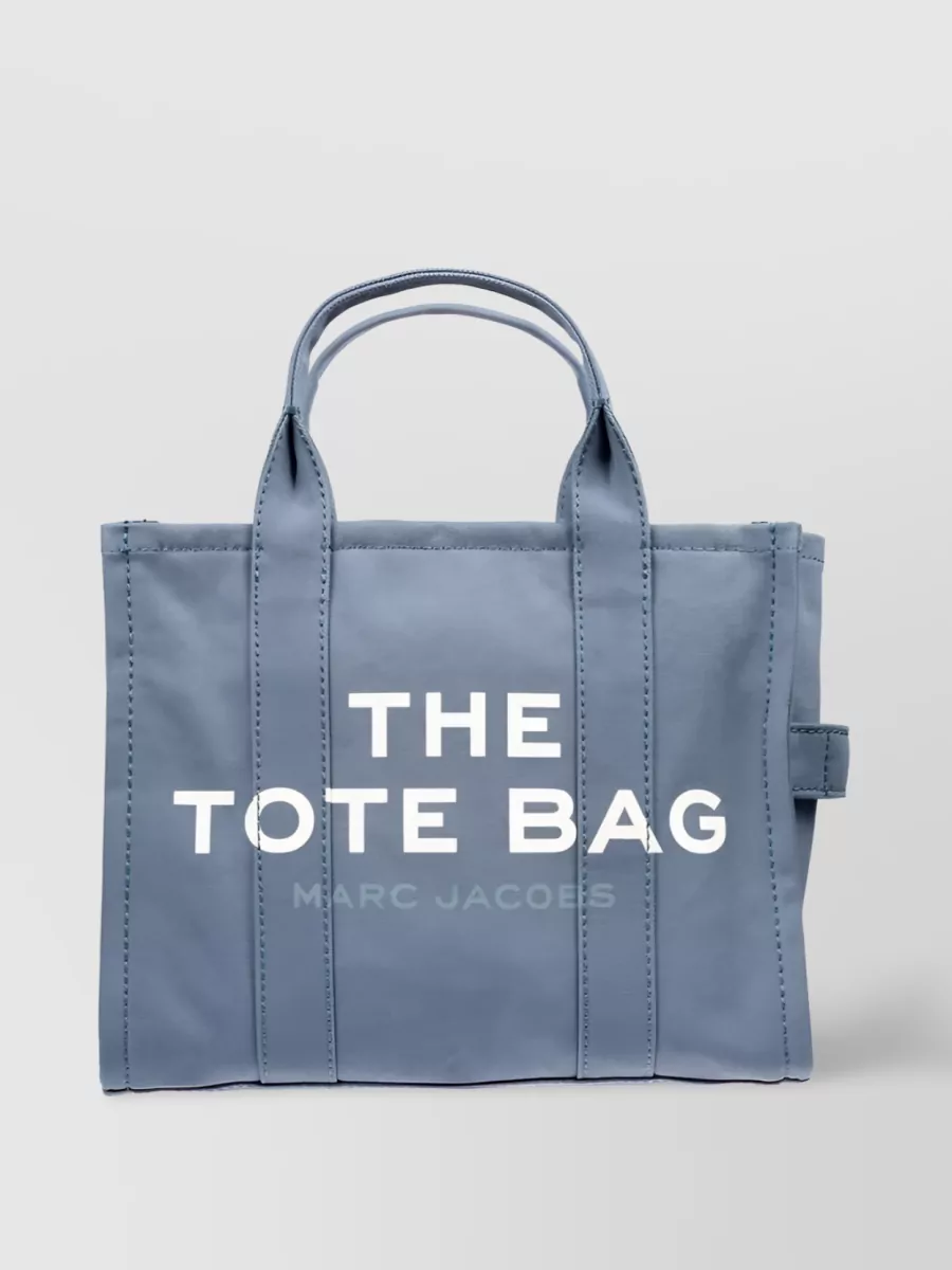 Shop Marc Jacobs The Tote Canvas Logo Tote In Blue