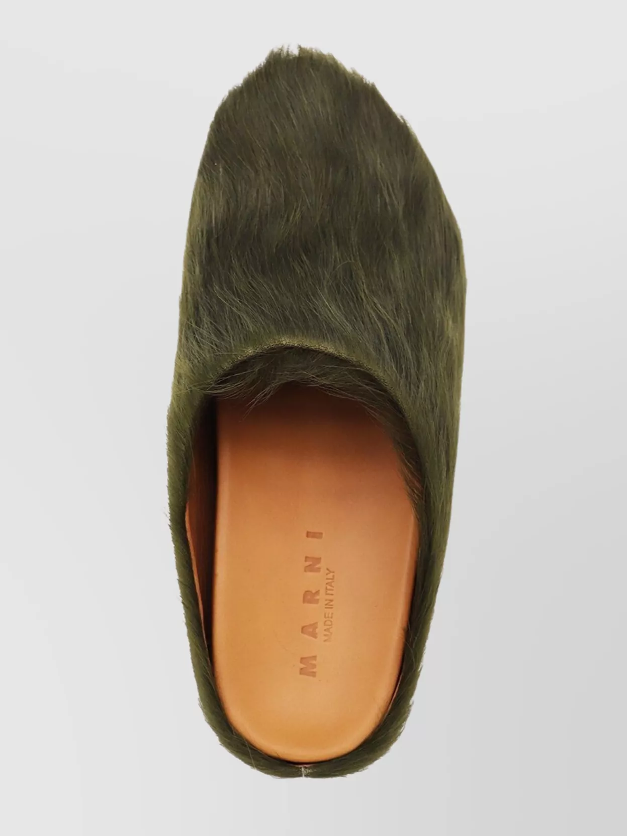 Marni Faux Fur Round Toe Flat Sole Slippers