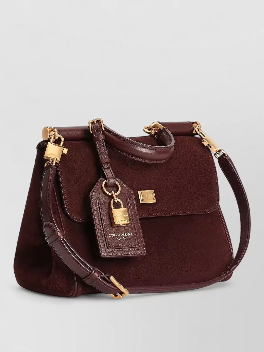 Dolce&Gabbana My Sicily Suede Leather Shoulder Bag