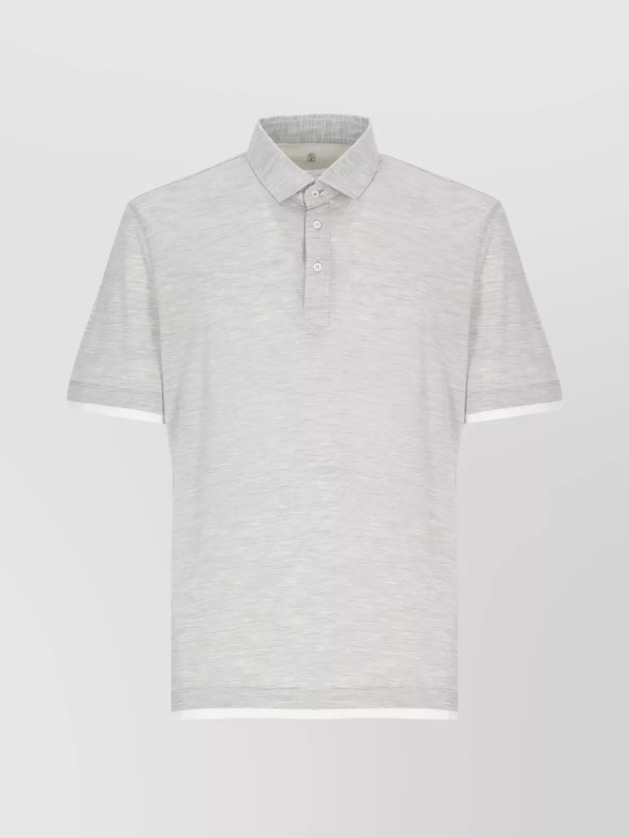 Brunello Cucinelli Silk And Cotton Three-button Polo Shirt In Gray