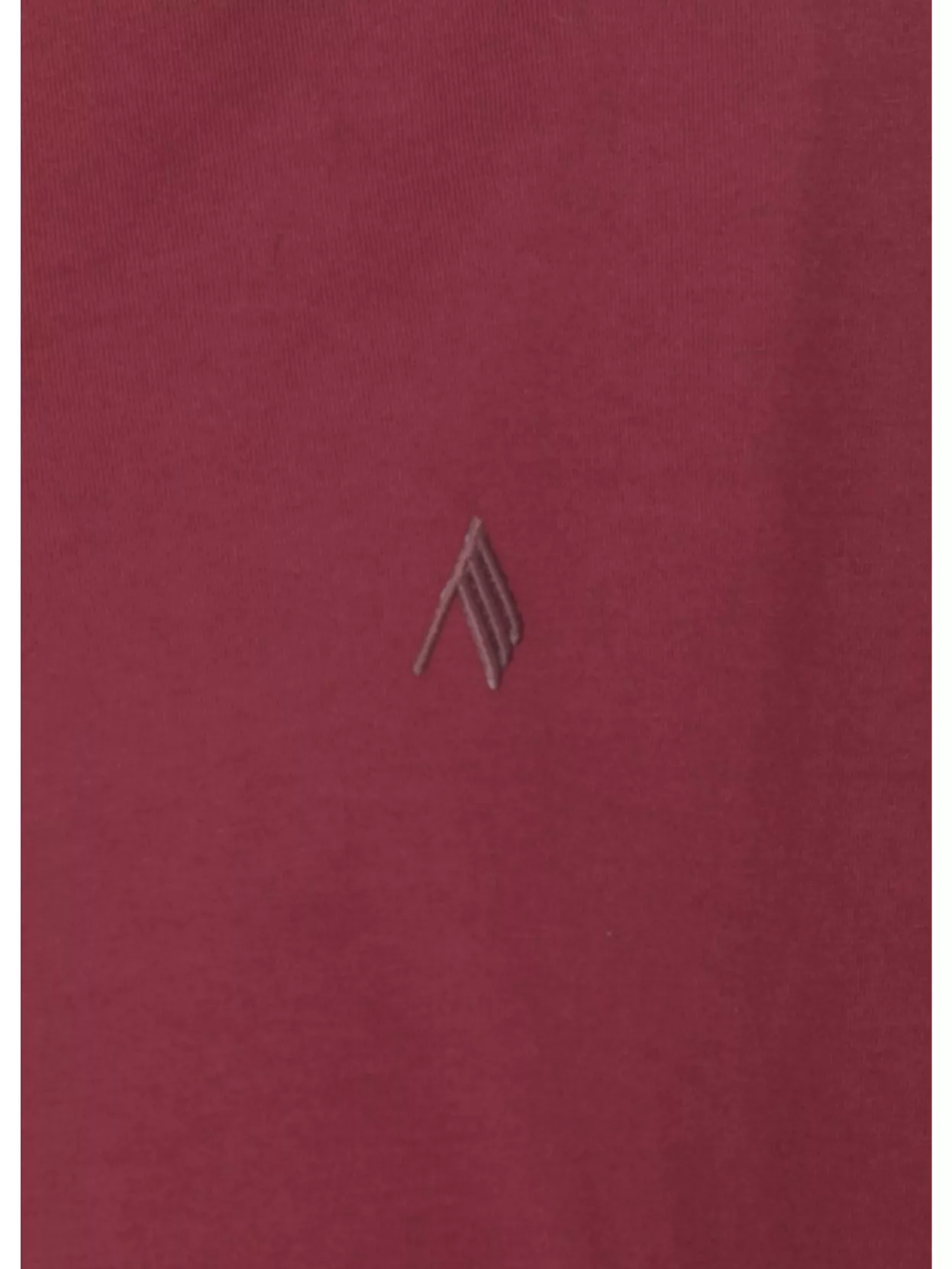 Attico Crewneck Mock Neck Logo Embroidered Top In Burgundy