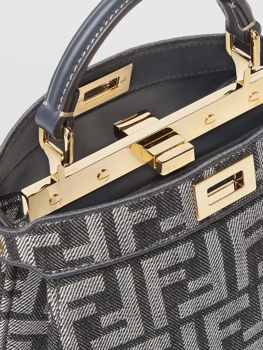 Fendi Peekaboo Petite Shoulder Bag Gold Hardware
